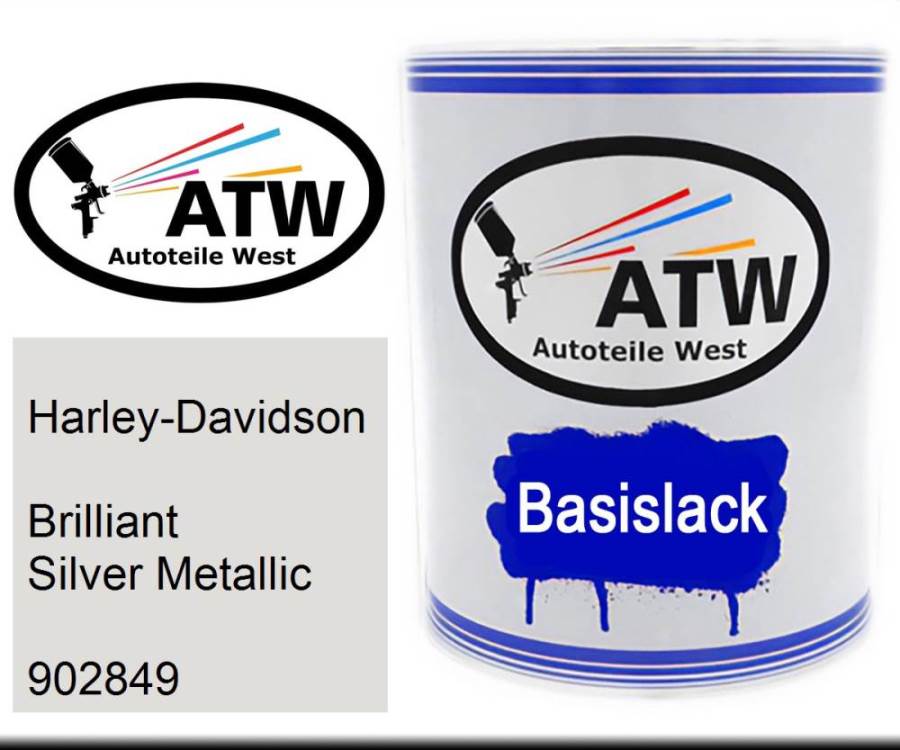 Harley-Davidson, Brilliant Silver Metallic, 902849: 1L Lackdose, von ATW Autoteile West.